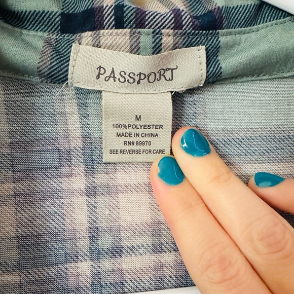 Passport Blue Plaid Flannel Shirt - Picture 4 of 4